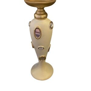 Elegant Gold and Cream Candle Holder